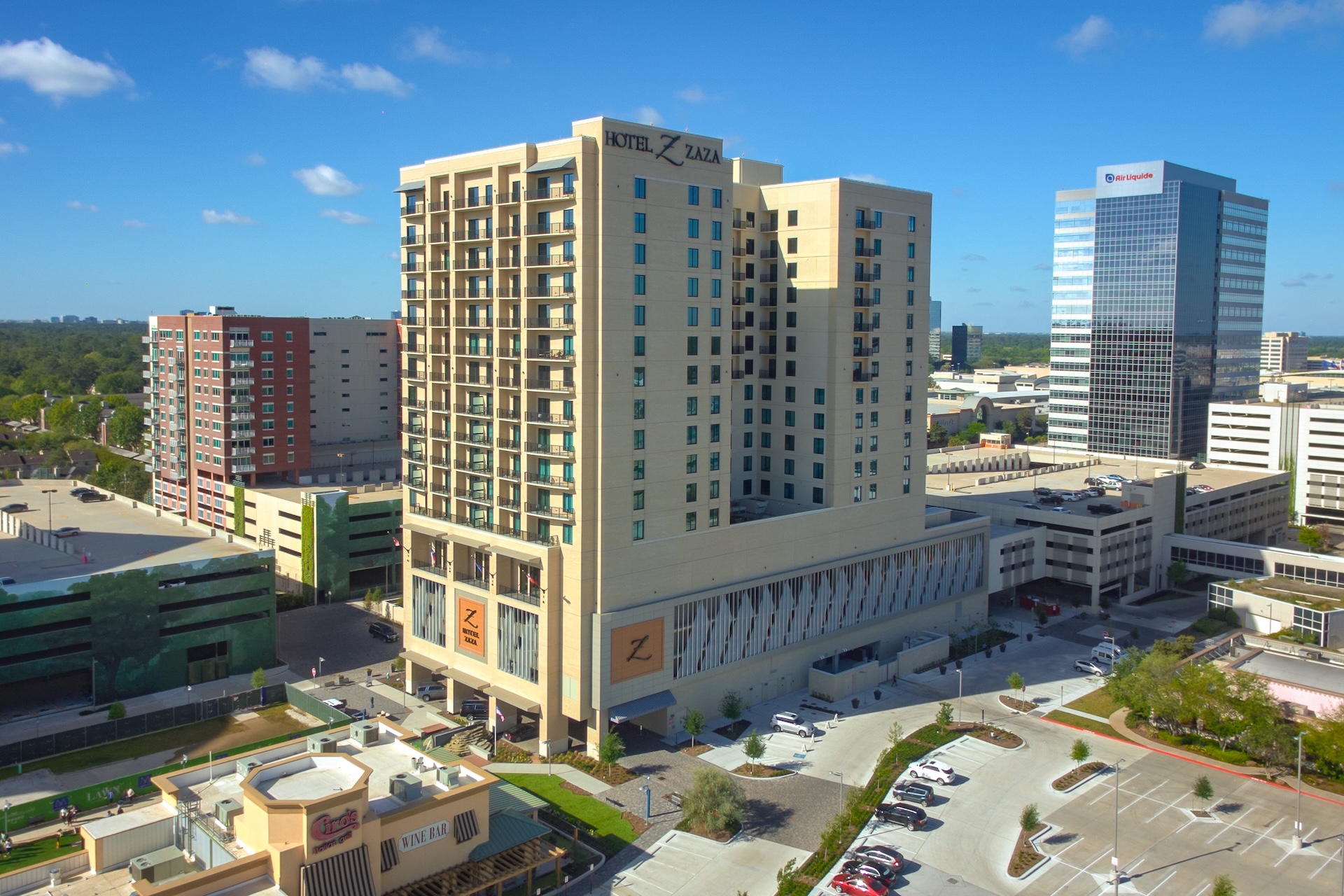 Aerial view of The McCarthy with the surrounding Memorial City towers