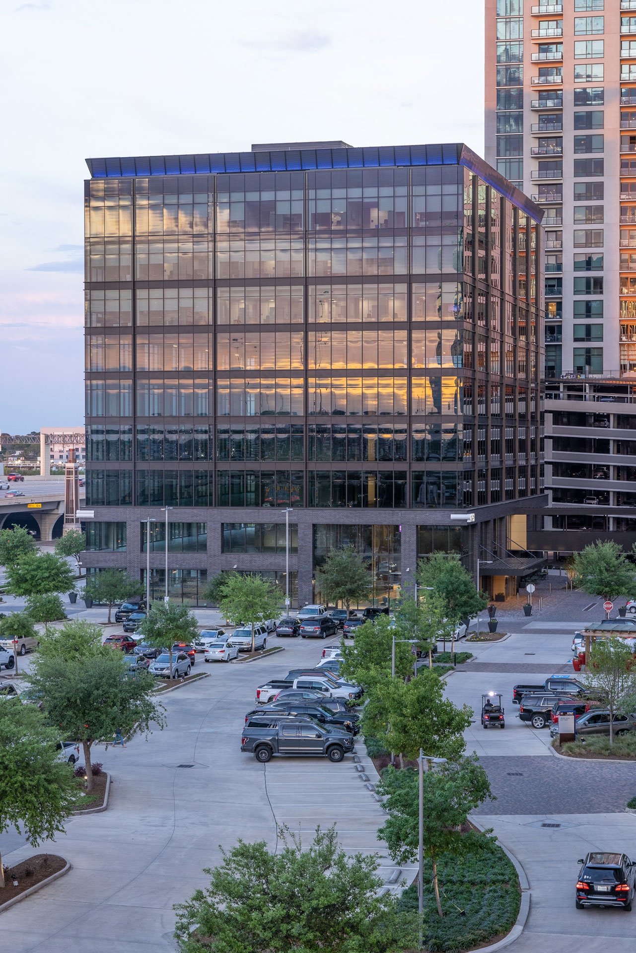 View of 9753 Katy Freeway across the surface parking lot